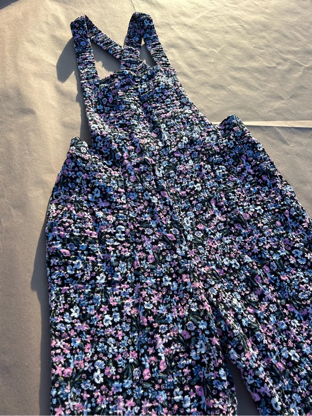 Zara S Black Floral Smocked Jumpsuit